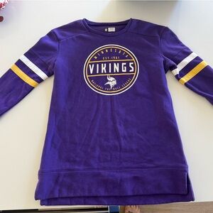 NFL Vikings Purple Sweatshirt with Gold and White Stripes